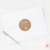Rustic gemaakt met Love Heart Symbol Kraft Paper Ronde Sticker (Envelop)