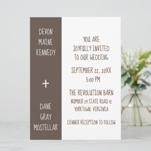 Rustic Gender-Neutral Barn Wedding Kaart (Staand voorkant)