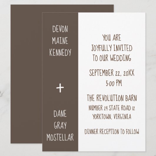 Rustic Gender-Neutral Barn Wedding Kaart (Voorkant / Achterkant)