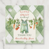 Rustic Gender Neutral Little Sprout Baby Shower Bedankjes Labels (Voorkant)