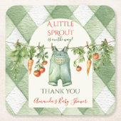 Rustic Gender Neutral Little Sprout Baby Shower Kartonnen Onderzetters (Voorkant)