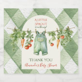 Rustic Gender Neutral Little Sprout Baby Shower Sparkling Wijnetiket (Enkel label)