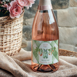 Rustic Gender Neutral Little Sprout Baby Shower Sparkling Wijnetiket