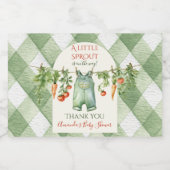 Rustic Gender Neutral Little Sprout Baby Shower Sparkling Wijnetiket (Enkel label)