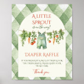 Rustic Gender Neutral Sprout Baby Shower Diaper Poster (Voorkant)