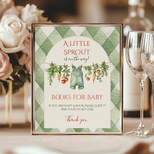 Rustic Gender Neutral Sprout Baby Shower Game Poster