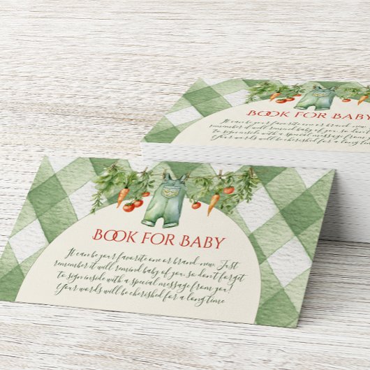 Rustic Gender Neutral Sprout Book For Baby Shower Informatiekaartje