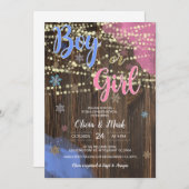 Rustic Gender onthullen partijuitnodiging. Zij of  Kaart (Voorkant / Achterkant)