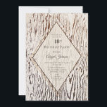 Rustic Geometric Barn Wood 18th Birthday Party Kaart<br><div class="desc">Een moderne rustige houthakker,  18e verjaardagsfeestuitnodiging.</div>