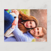 Rustic Geometric Eucalyptus Wood Foto bruiloft Aankondigingskaart (Achterkant)