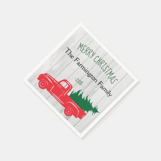  Rustic - Gepersonaliseerd kerstcadeau Servet (Hoek)