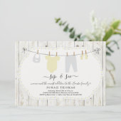 Rustic Gepersonaliseerd Sip en zie Uitnodiging (Staand voorkant)