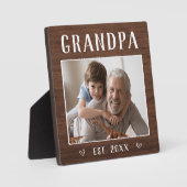 Rustic gepersonaliseerde opa fotoplaat (Voorkant)