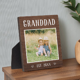 Rustic gepersonaliseerde opa opa fotoplaat