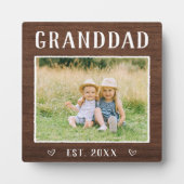 Rustic gepersonaliseerde opa opa fotoplaat (Voorkant)