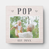 Rustic, gepersonaliseerde Pop opa foto Fotoplaat (Voorkant)