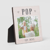 Rustic, gepersonaliseerde Pop opa foto Fotoplaat (Voorkant)