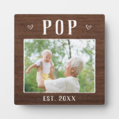 Rustic, gepersonaliseerde Pop opa foto Fotoplaat (Voorkant)