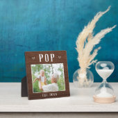 Rustic, gepersonaliseerde Pop opa foto Fotoplaat (Insitu)