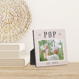 Rustic, gepersonaliseerde Pop opa foto Fotoplaat