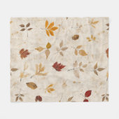 Rustic Geperst Bladeren Patroon –Herfst Botanisch Fleece Deken (Voorkant (Horizontaal))