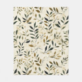 Rustic Geperst Bladeren Patroon – Herfst Botanisch Fleece Deken (Voorkant)