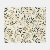 Rustic Geperst Bladeren Patroon – Herfst Botanisch Fleece Deken (Voorkant (Horizontaal))