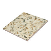 Rustic Geperst Bladeren Patroon – Herfst Botanisch Tegeltje (Zijkant)