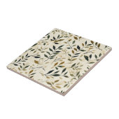 Rustic Geperst Bladeren Patroon – Herfst Botanisch Tegeltje (Zijkant)