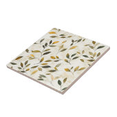 Rustic Geperst Bladeren Patroon – Herfst Botanisch Tegeltje (Zijkant)