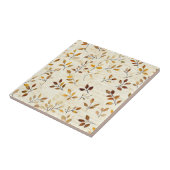 Rustic Geperst Bladeren Patroon – Herfst Botanisch Tegeltje (Zijkant)