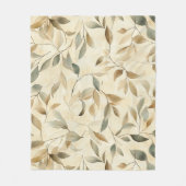 Rustic Geperste Bladeren Patroon – Herfst Botanisc Fleece Deken (Voorkant)