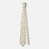 Rustic Geperste Bladeren Patroon – Herfst Botanisc Stropdas (Voorkant)