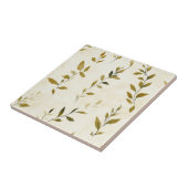 Rustic Geperste Bladeren Patroon – Herfst Botanisc Tegeltje (Zijkant)