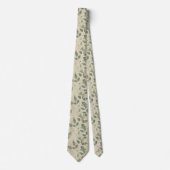 Rustic Geperste Bladeren Patroon– Herfst Botanisch Stropdas (Voorkant)
