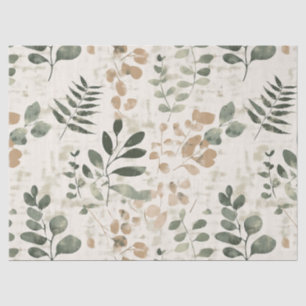 Rustic Geperste Bladeren Patroon –Herfst Botanisch Tissuepapier