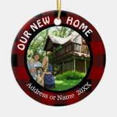 Rustic geplakt ONZE NIEUWE HOME (of Andere Tekst)  Keramisch Ornament (Voorkant)