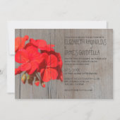 Rustic Geranium Wedding Invitations Kaart (Voorkant)