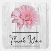 Rustic Gerber Daisy Dank je Sticker (Voorkant)
