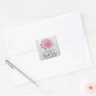 Rustic Gerber Daisy Dank je Sticker