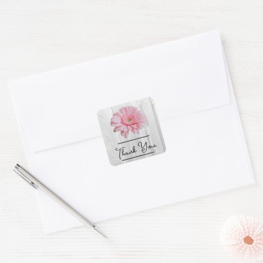 Rustic Gerber Daisy Dank je Sticker (Envelop)