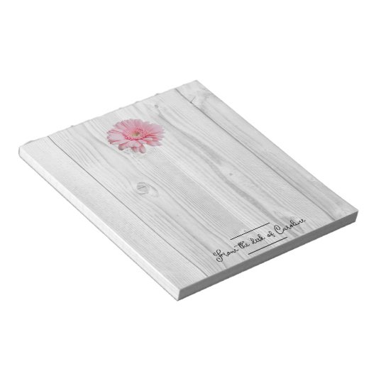 Rustic Gerber Daisy Personalized Notitieblok (Schuin)