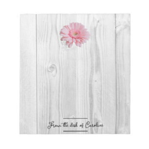 Rustic Gerber Daisy Personalized Notitieblok