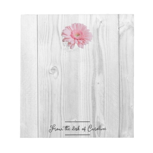 Rustic Gerber Daisy Personalized Notitieblok (Voorkant)