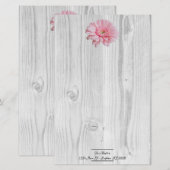 Rustic Gerber Daisy Personalized Stationery Briefpapier (Voorkant / Achterkant)