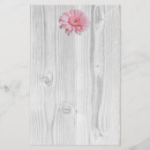 Rustic Gerber Daisy Personalized Stationery Briefpapier (Achterkant)