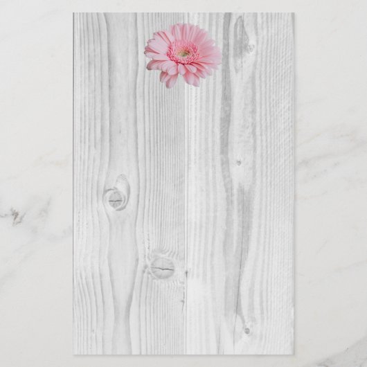 Rustic Gerber Daisy Personalized Stationery Briefpapier (Achterkant)
