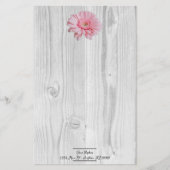 Rustic Gerber Daisy Personalized Stationery Briefpapier (Voorkant)
