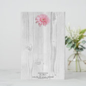 Rustic Gerber Daisy Personalized Stationery Briefpapier (Staand voorkant)