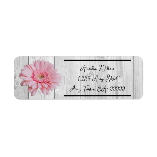 Rustic Gerber Daisy Return Address Label (Voorkant)